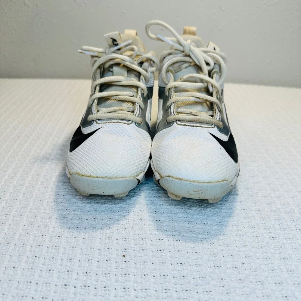 Nike Kids Alpha Huarache Fastflex Baseball‎ Cleats White Silver Sports Youth 3